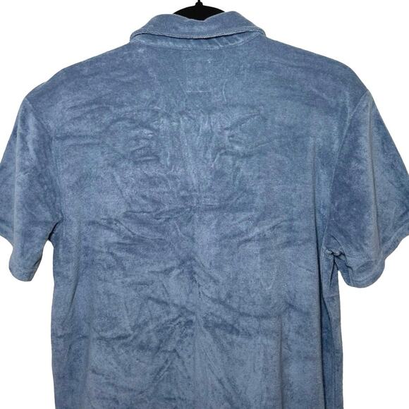 Hang Ten Men’s Terry Cloth Hang In Polo Blue Size Small - Picture 6 of 8